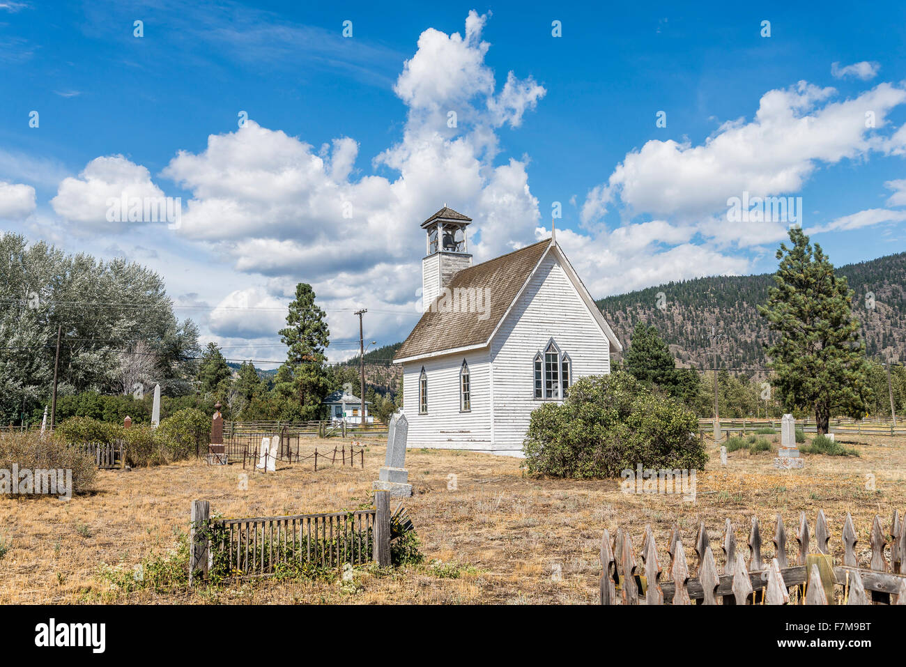 Centro storico 1896, Murray Chiesa unita, Nicola Valley, British Columbia, Canada. Foto Stock