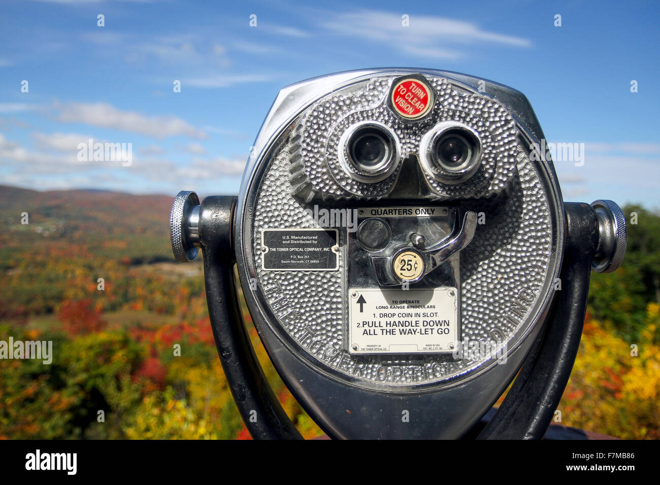 Gettoniera viewer vicino alla Route 2 in Berkshire County, Massachusetts Foto Stock