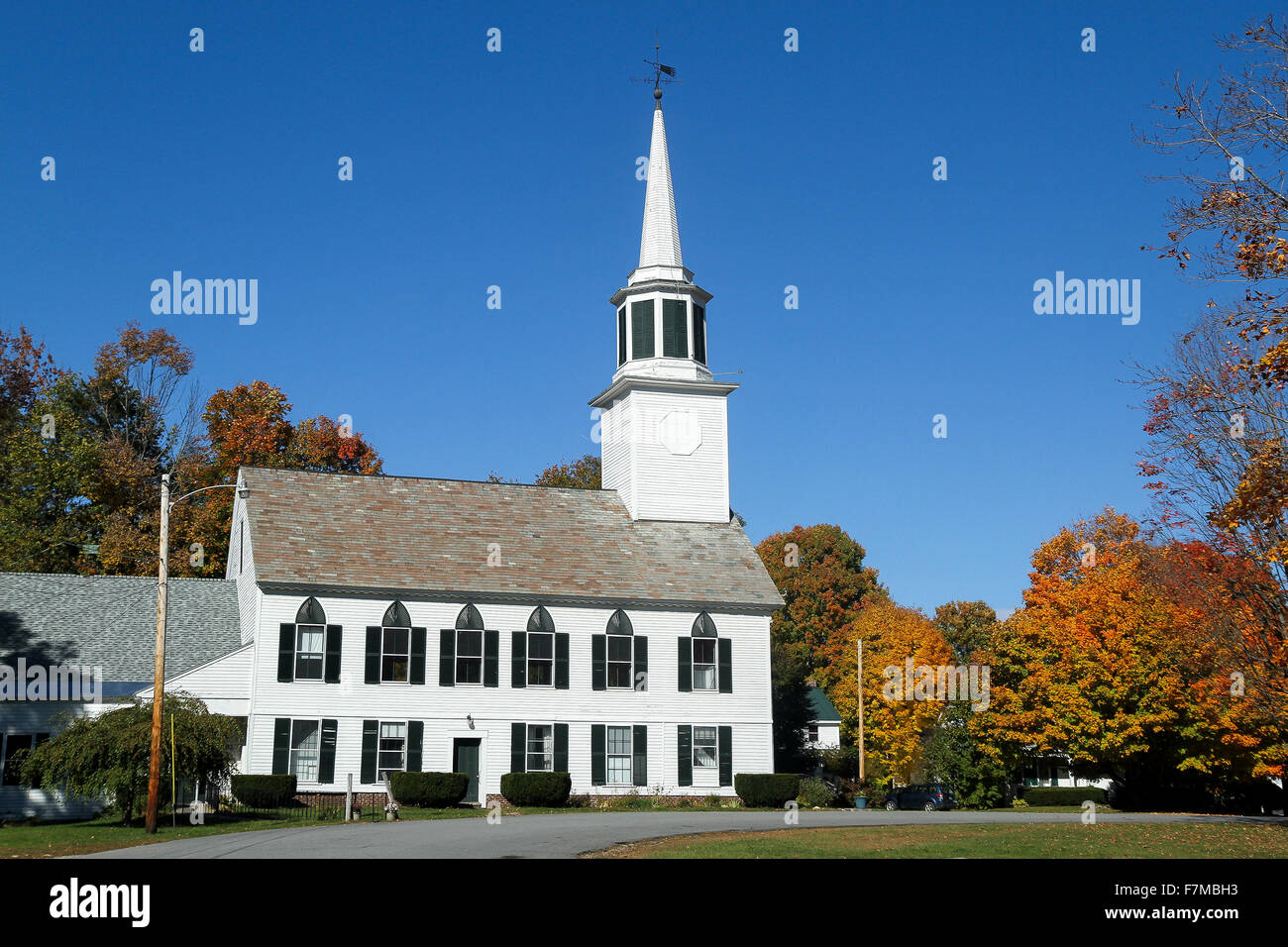 Chiesa congregazionale, Newfane, Vermont, Stati Uniti, America del Nord Foto Stock