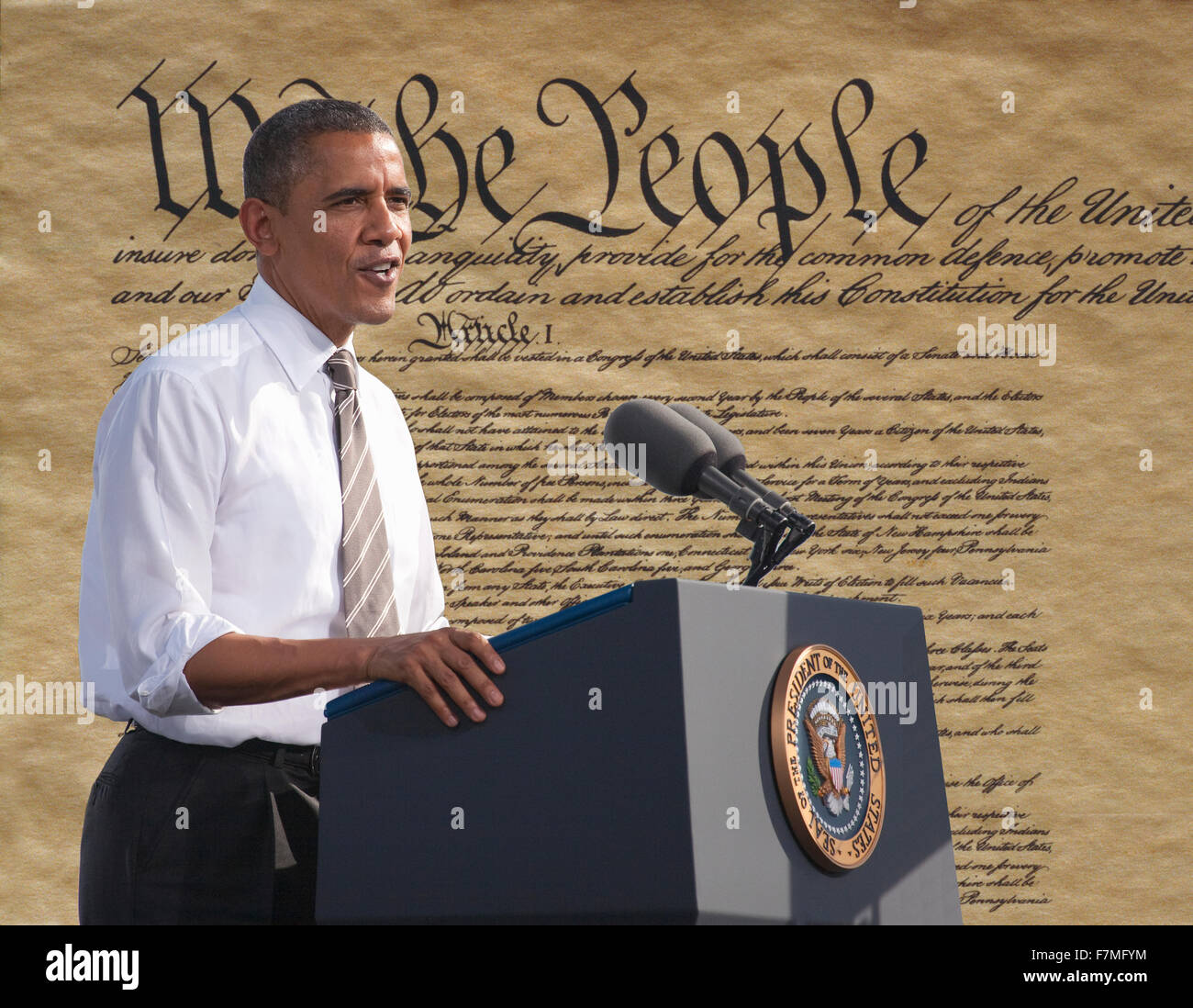 Il presidente Barack Obama ritratto composito presi in novembre, 2012 2012 durante la campagna presidenziale, Las Vegas, Nevada Foto Stock