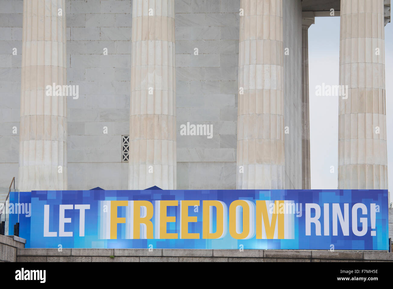 Banner per Lasciate risuonare la libertà anniversario - il Martin Luther King family commemorare il cinquantesimo anniversario di MLK di marzo a Washington il 28 agosto 2013. Foto Stock