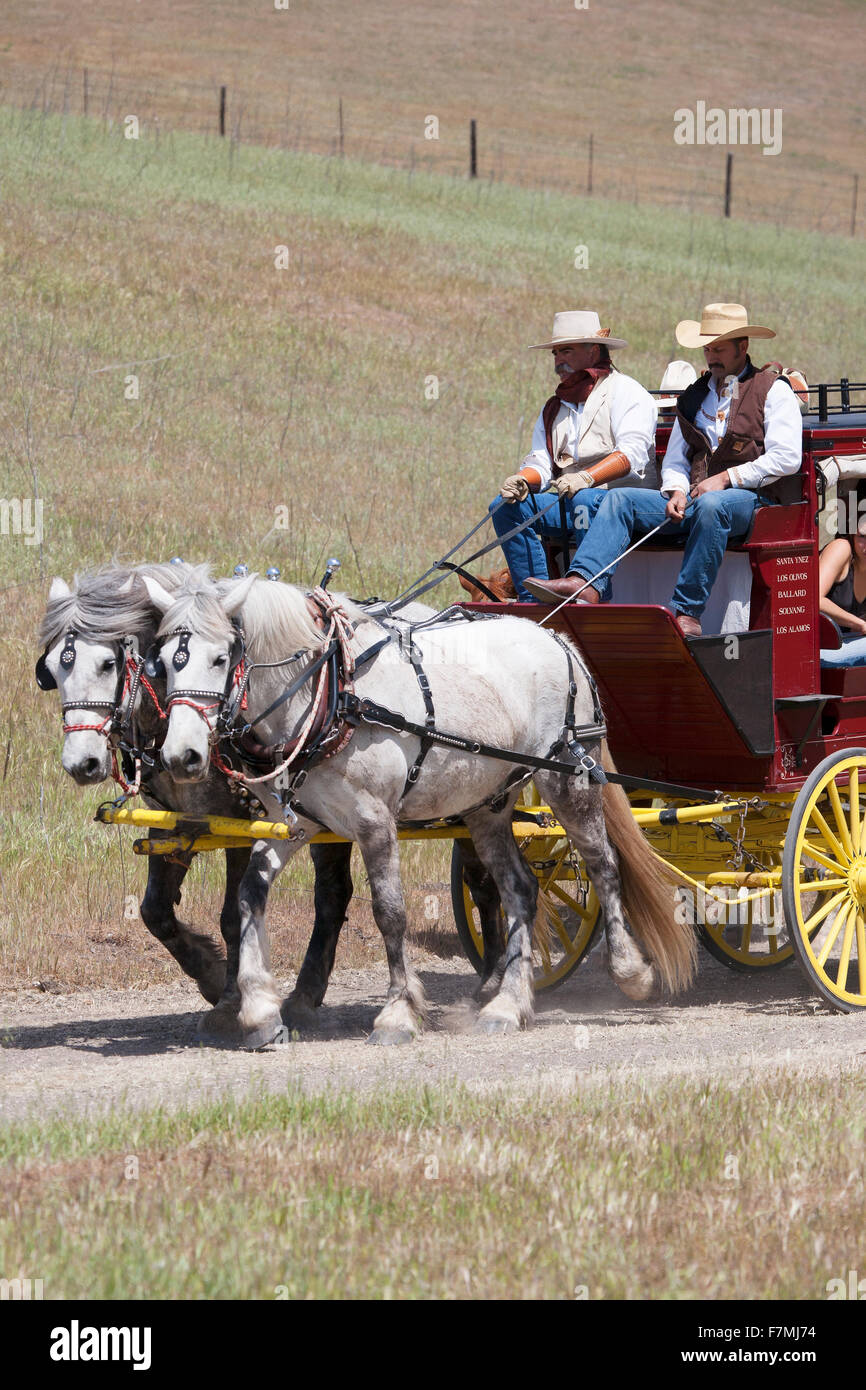 Santa Ynez Valley Museo Storico e Carriage House ospita "spirito del West", un simposio su Wells Fargo stagecoaches e a cavallo il veicoli del West, Santa Ynez, Santa Barbara County, California Foto Stock