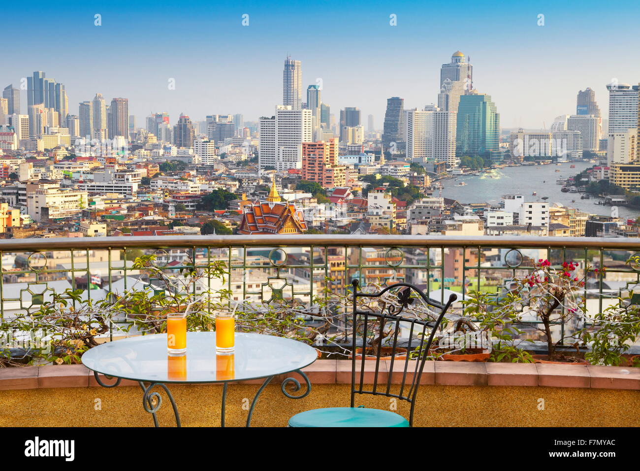 Thailandia - Bangkok city skyline di antenna, Bangkok Foto Stock
