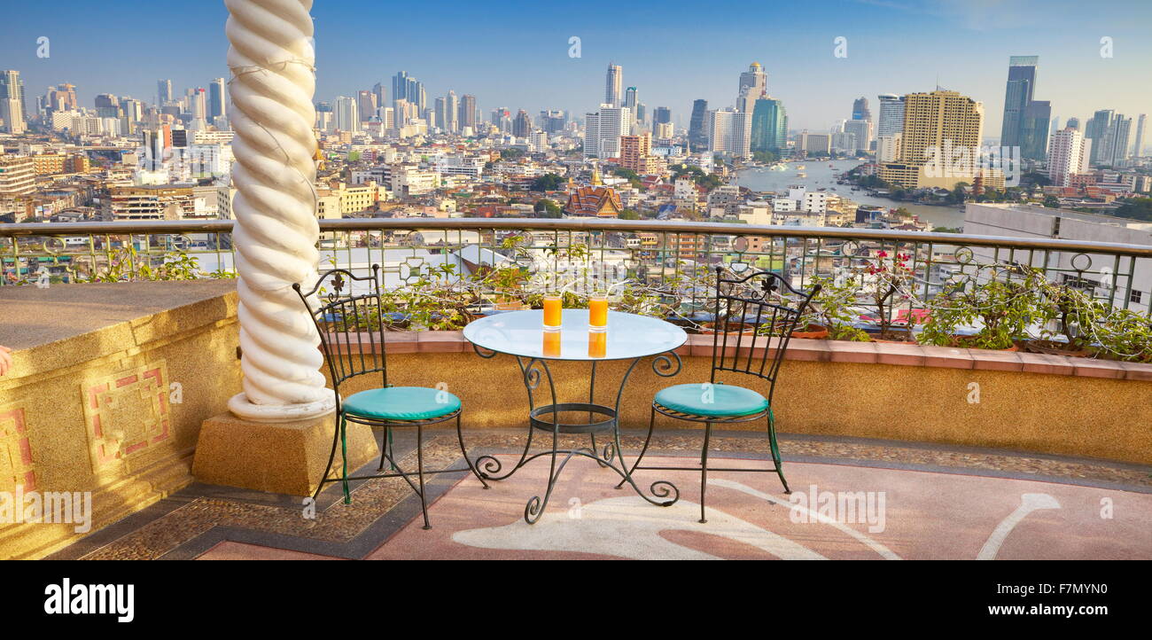 Vista panoramica della città di Bangkok dal Grand China Princess Hotel, Bangkok, Thailandia Foto Stock