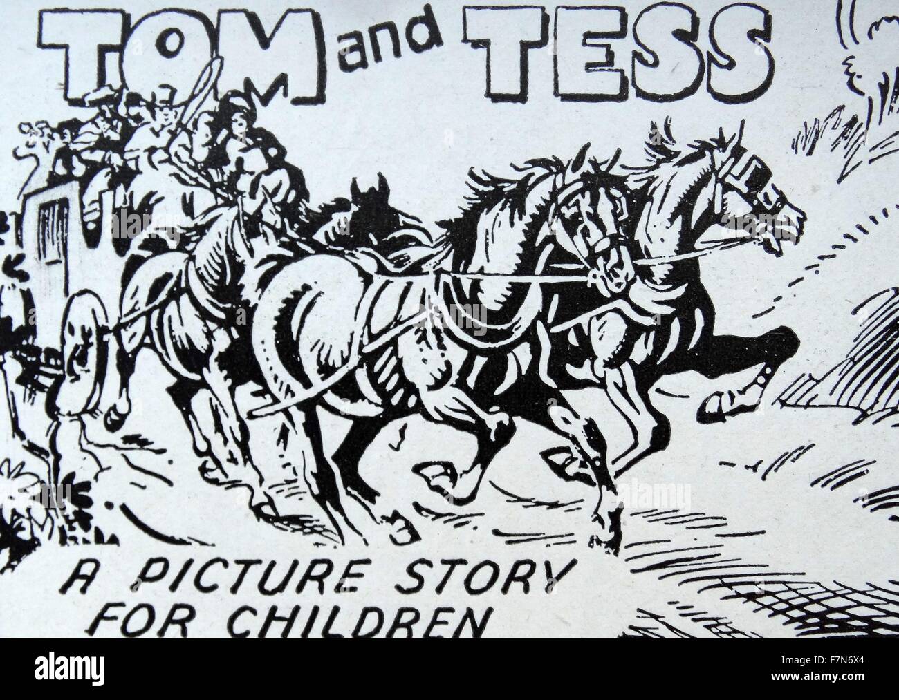 Libro per bambini illustrazione circa un secolo XVIII, autostrada rapinatore 1955 Foto Stock