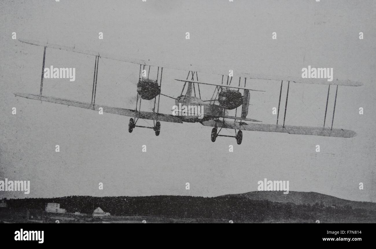 Conquista dell'Atlantico. Il cap. J Alcock e il tenente Un Whitten Brown lasciando Terranova il 14 luglio 1919, per il primo volo non-stop al di sopra del Nord Atlantico. Foto Stock