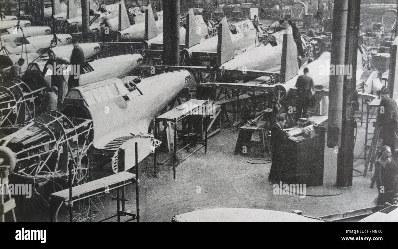 Fotografia della costruzione del bombardiere britannico piani. Datata 1939 Foto Stock