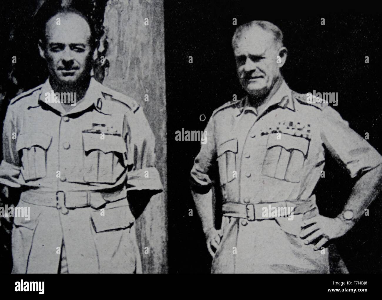 Fotografia del generale Sir Archibald Wavell e Lieut.-gen. N. M. S. Irwin in Birmania datata 1943 Foto Stock