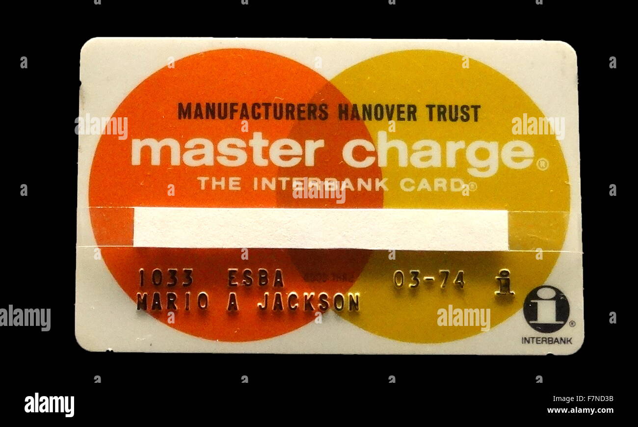 1974 inizio MasterCard, carta di credito Foto Stock