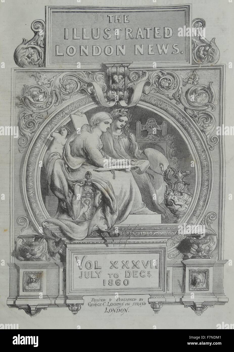 Il Illustrated London News titlepage, da luglio a dicembre, 1860 Foto Stock