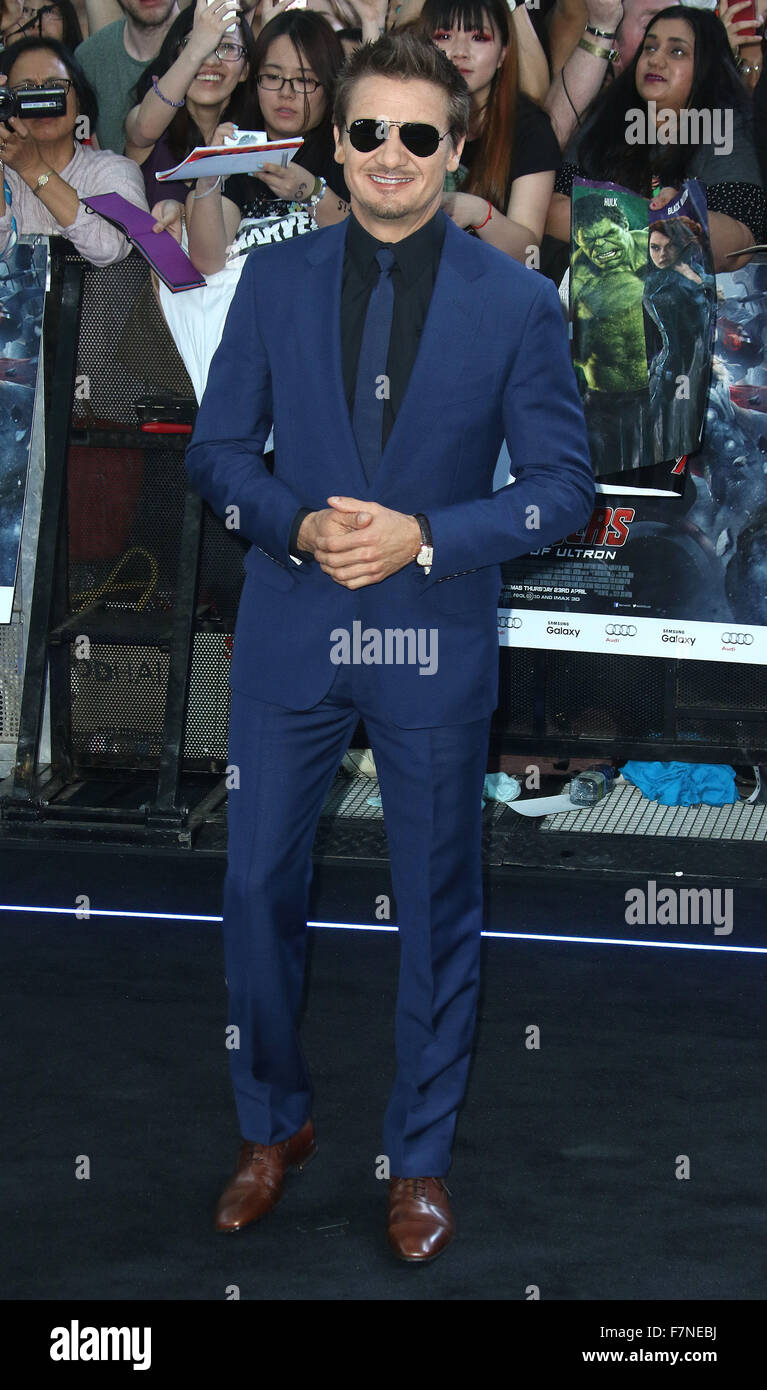Apr 21, 2015 - Londra, Inghilterra, Regno Unito - Jeremy Renner frequentando i vendicatori: Età di Ultron Premiere europeo, Vue Cinema, Westfiel Foto Stock