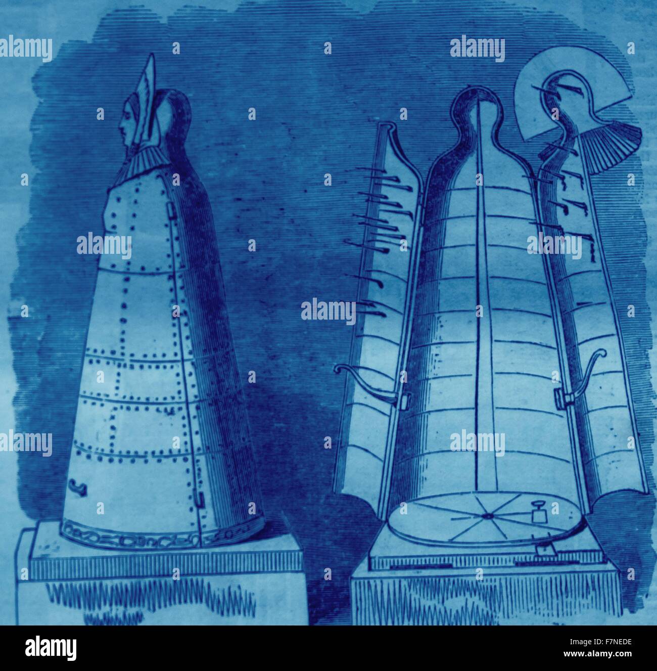 Antichi strumenti di tortura chiamato "vergine", trovata presso il castello di Feistritz, in Germania. Foto Stock