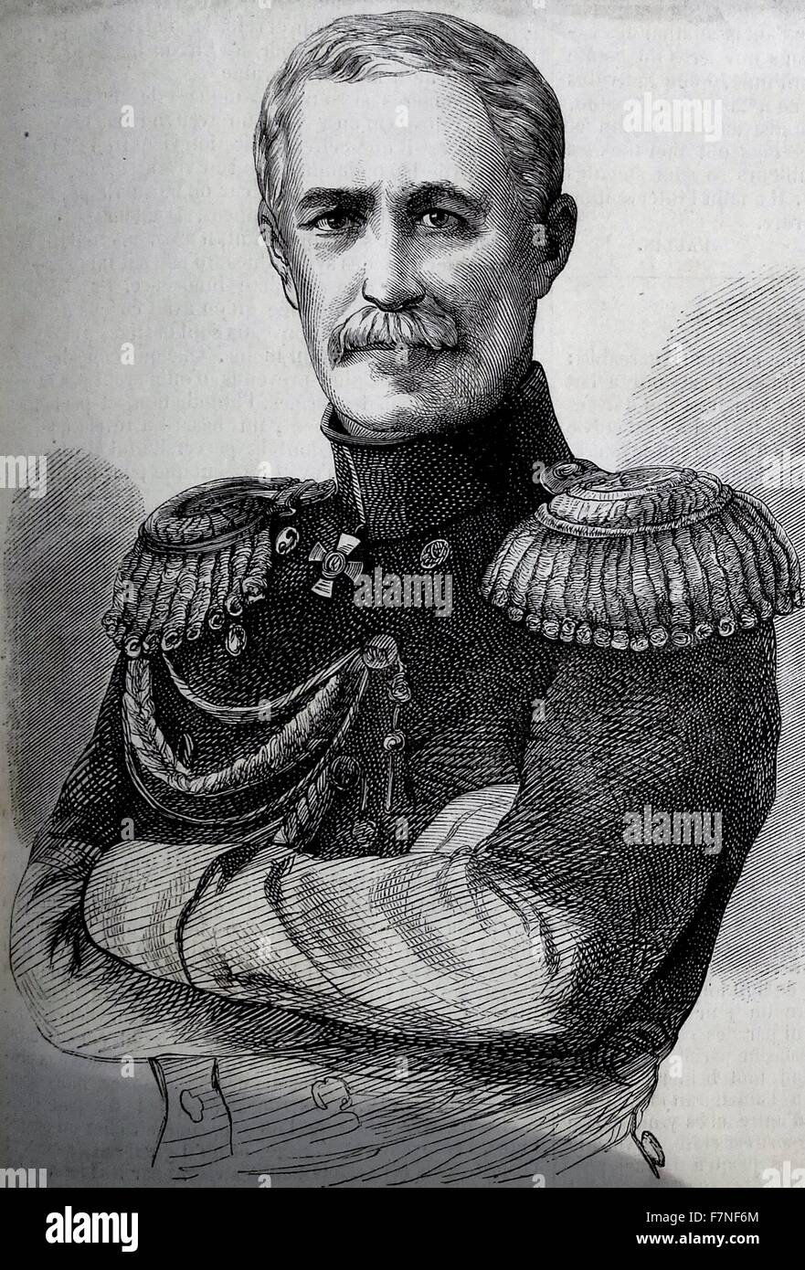 Il principe Mentschikoff aveva lasciato Sebastopol ad essere presidiata da sedicimila uomini, tre quarti delle quali erano i marinai, alcuni di loro solo con imbarco lucci. Foto Stock