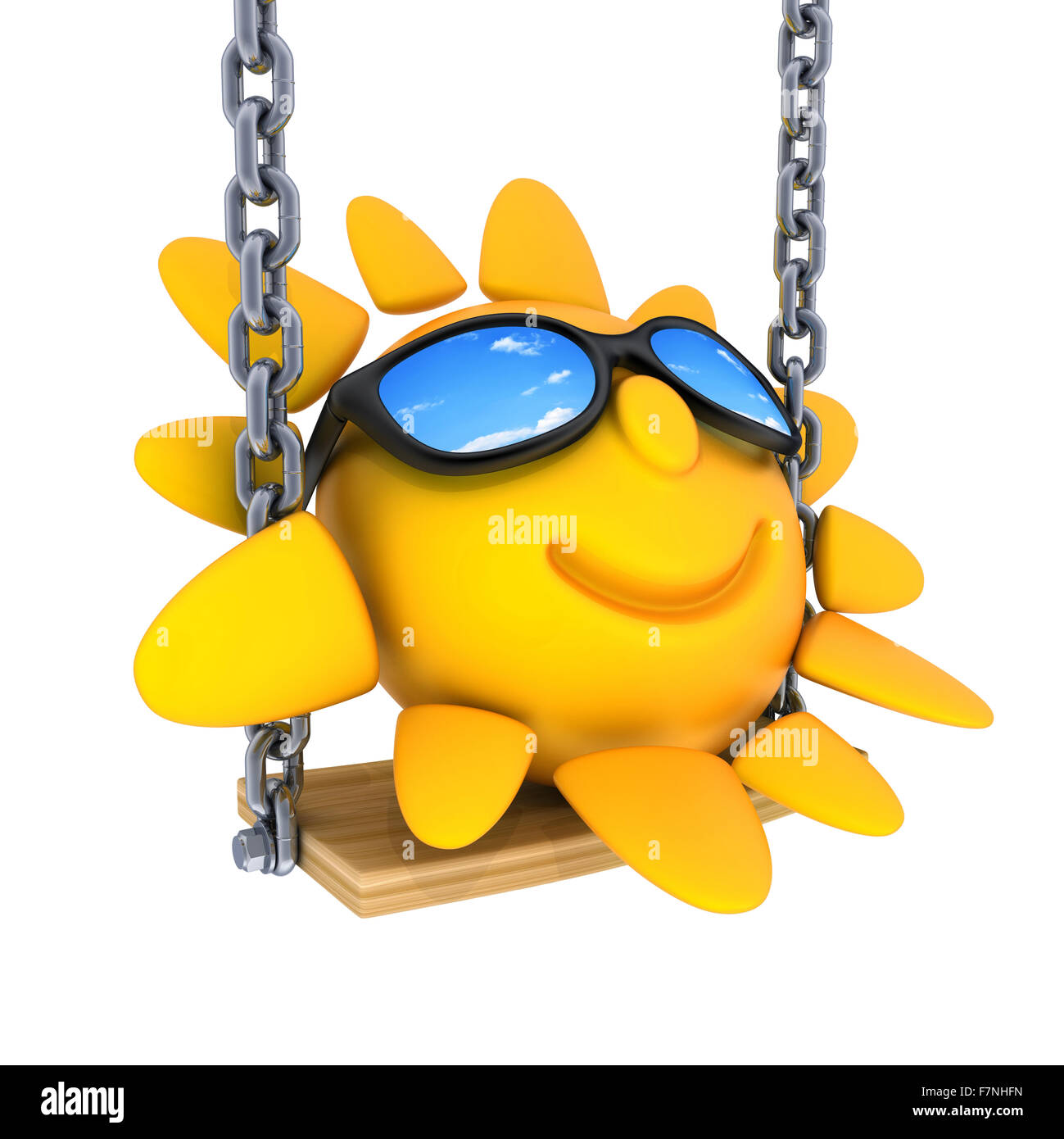 Sun astratto e swing (fatto in 3d) Foto Stock