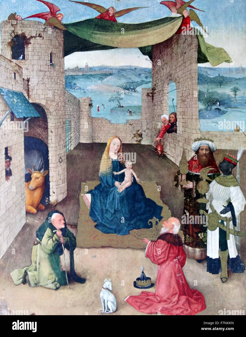 Dettagli dalla "Il Giardino delle Delizie' trittico dipinto da primi Netherlandish master Hieronymus Bosch. Creazione: 1503-1504 Foto Stock