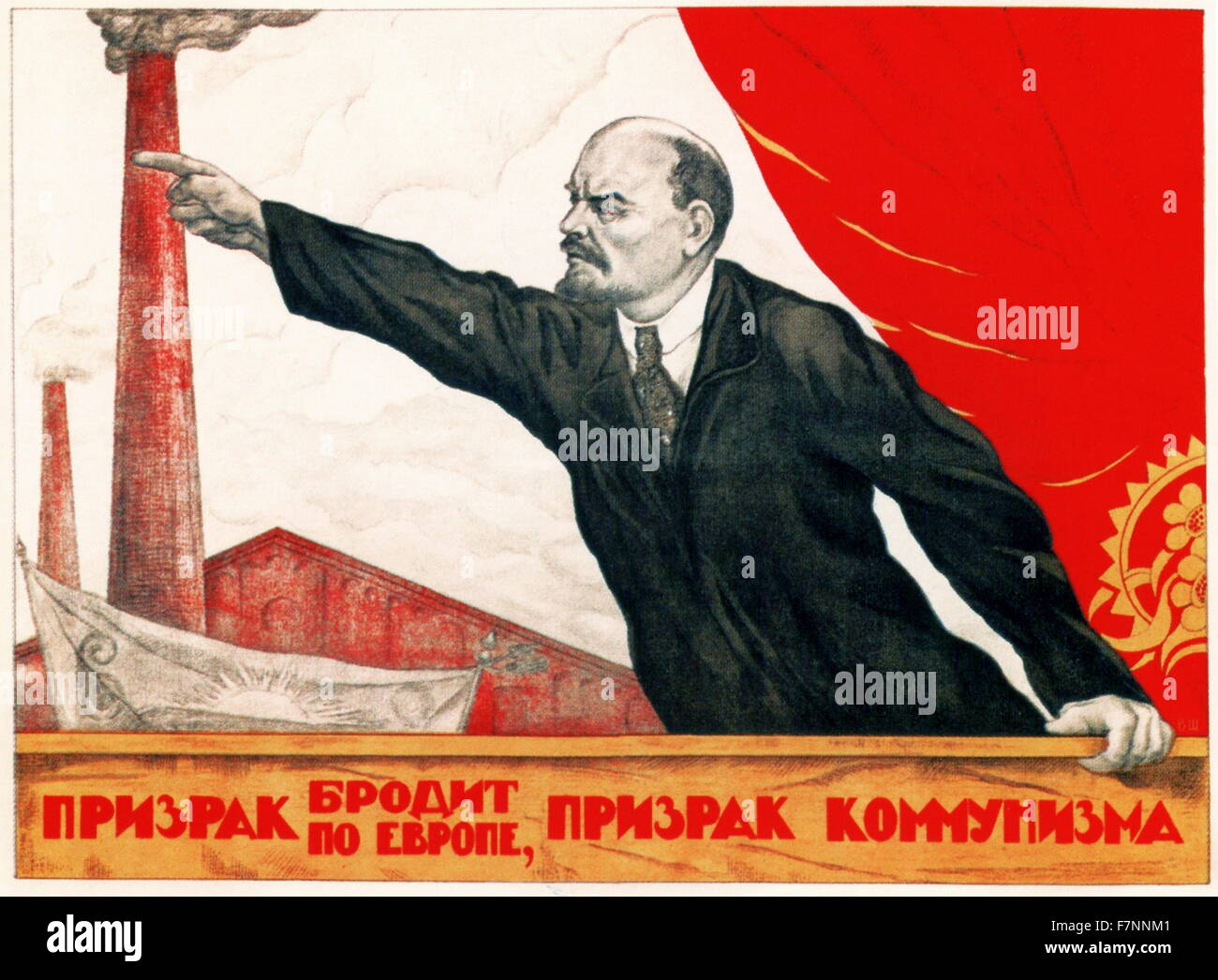 Vladimir Ilyich Ulyanov Lenin. Russo leader comunista. 1920's poster sovietico. Foto Stock