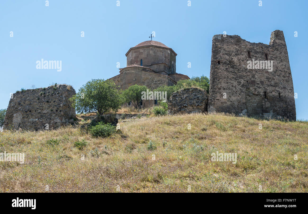 Patrimonio Mondiale UNESCO del VI secolo Ortodossa Georgiana Monastero Jvari vicino a Mtskheta città in Georgia Foto Stock