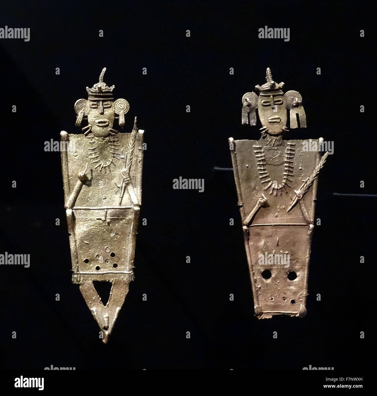 Lega d'oro, rame e argento figurine votive. Mexican Foto Stock