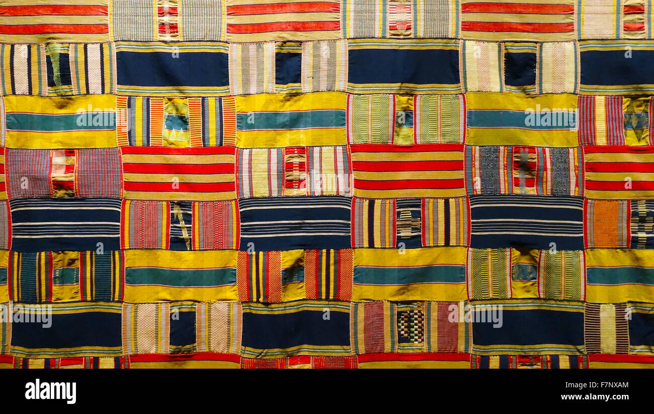 Prestigioso wrapper di cotone, un indumento colorato, per un maschio. Dalla Repubblica del Togo, Africa occidentale. Datata 1900 Foto Stock