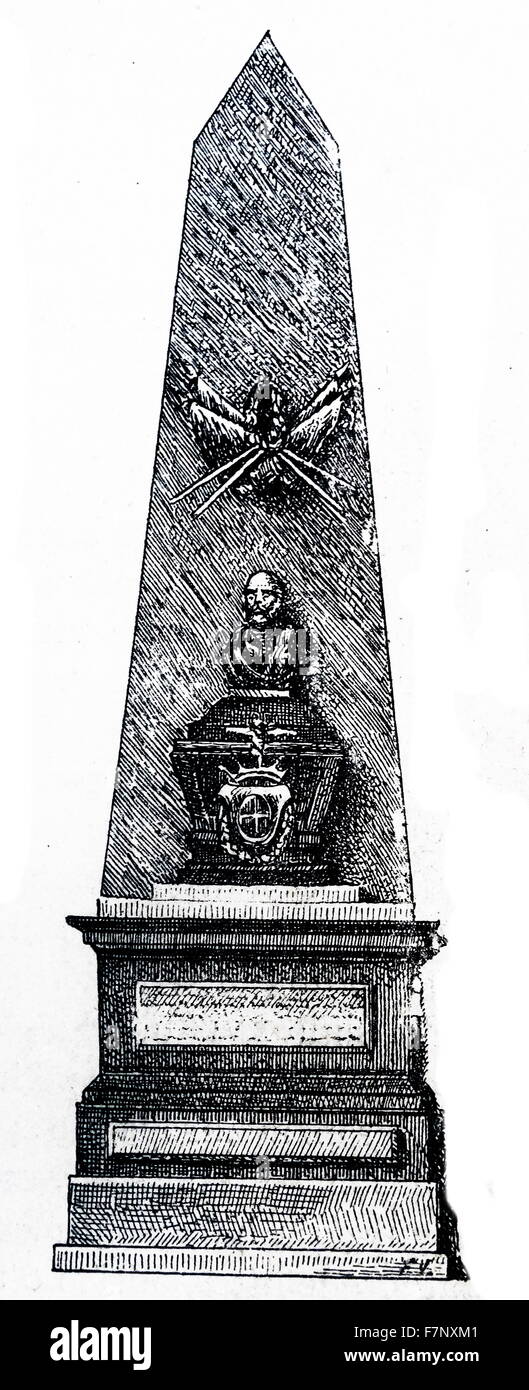 Sepolcro di Hernan Cortes nella chiesa di Jesús Nazareno, Città del Messico, Messico. Situato alla macchia dove Hernán Cortés e Montezuma II ha incontrato per la prima volta nel 1519 Foto Stock