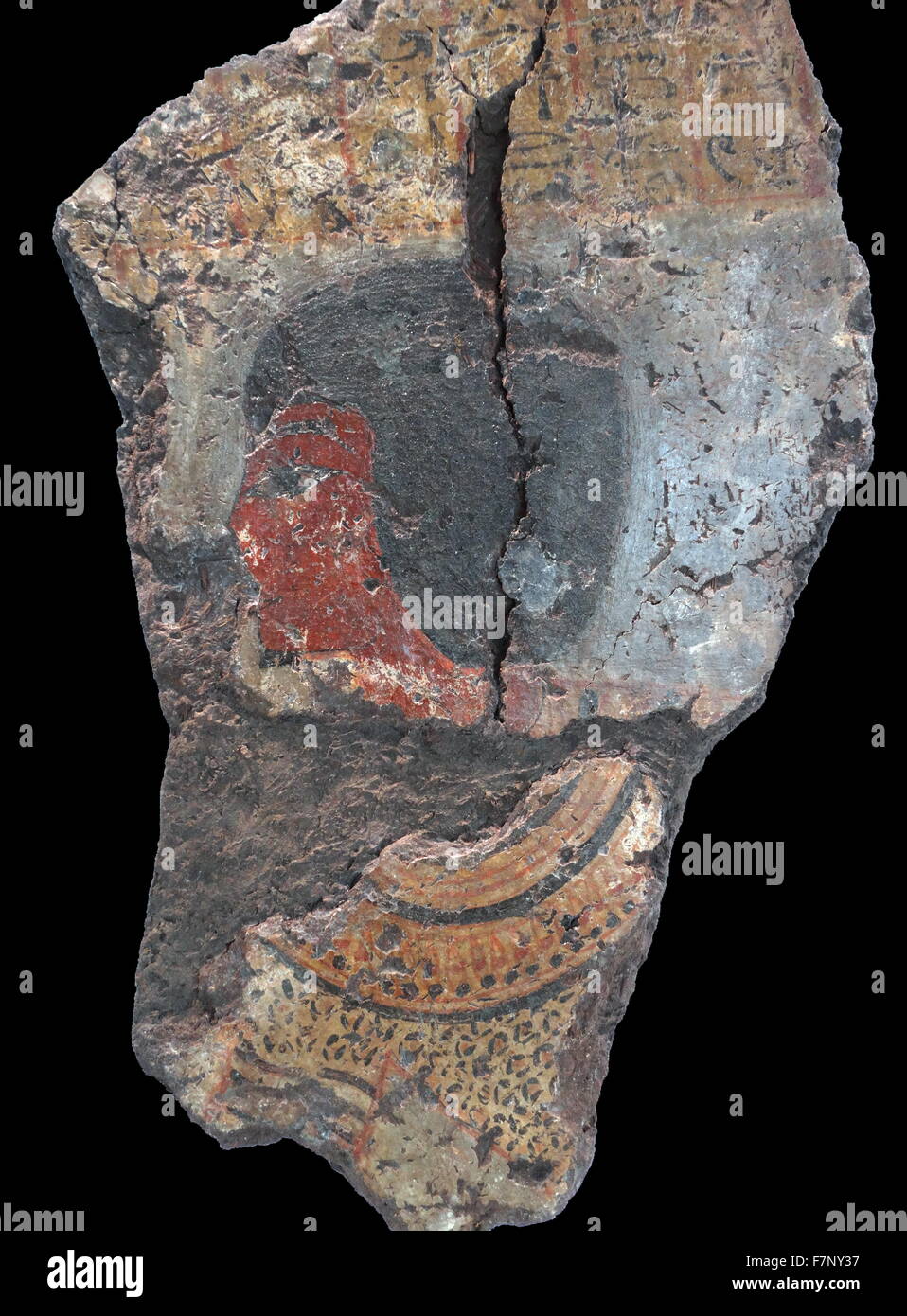 La pittura murale di Panebmontu. Xx dinastia, regna di Ramesse III e Ramesse IV (1182-1145 a.C.). Rappresentazione di Panebmontu, uno dei figli di Hekmaetre-nakht, vestito con la caratteristica di leopard di pelle il sacerdote funerario. Foto Stock