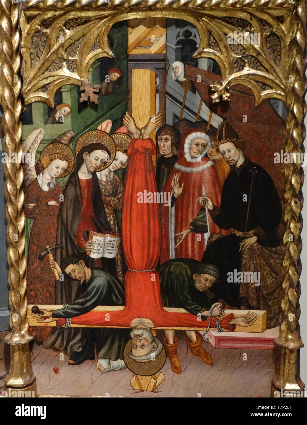 Pala raffigurante San Michele e San Pietro di Bernat Despuig (1383-1451) Pittore gotico dal catalano. Datata xiii secolo Foto Stock