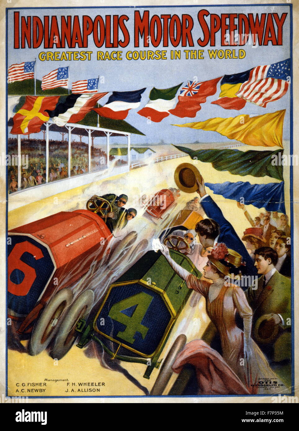 Poster per il Motor Speedway di Indianapolis 1909 Foto Stock
