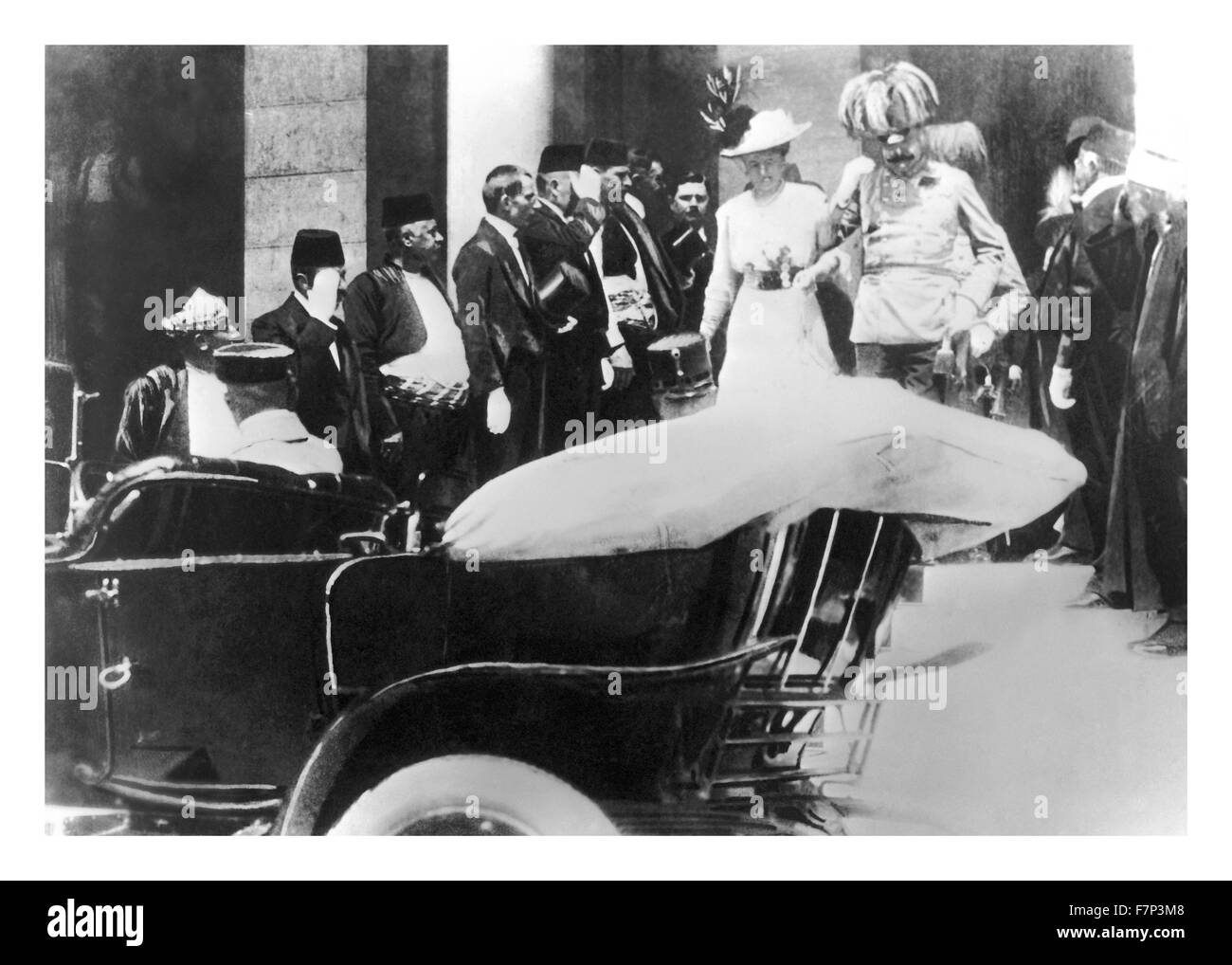 Fotografia dell'arciduca Francesco Ferdinando di Austria a Sarajevo. Datata 1914 Foto Stock
