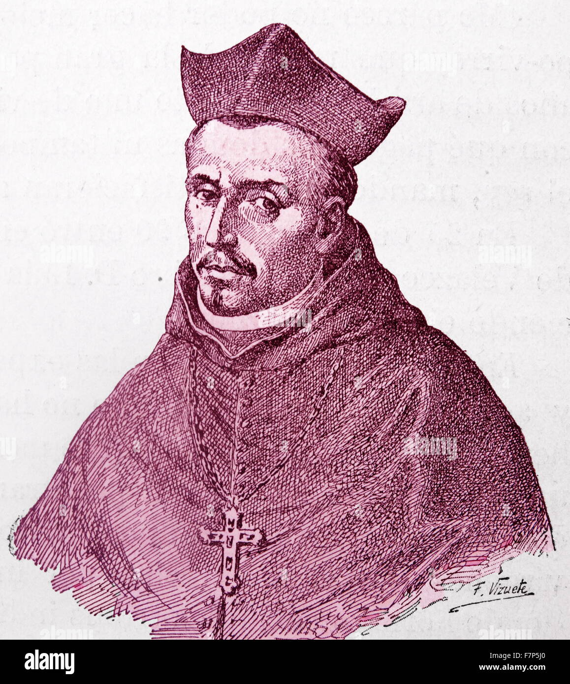 Pedro Moya de Contreras (c. 1528 - 1591) inquisitore generale, Arcivescovo di Città del Messico e viceré del Messico, 25 settembre 1584 - 17 Ottobre 1585 Foto Stock
