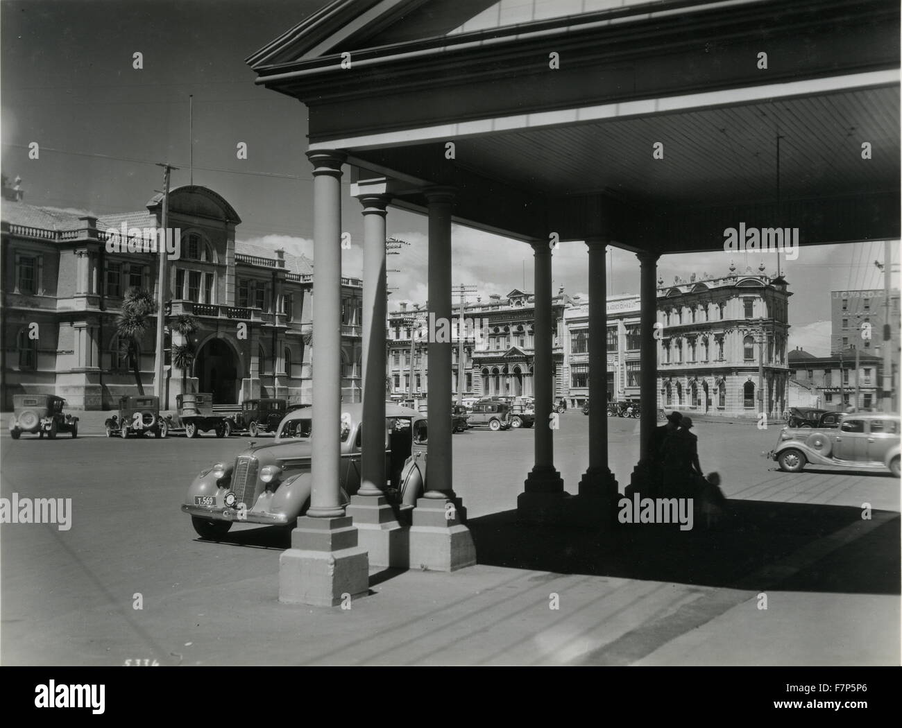 Fotografia della città Street, Dunedin. Datata 1930 Foto Stock
