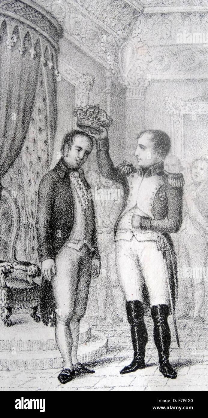 Joseph-Napoléon Bonaparte, fratello di Napoleone Bonaparte incoronato come Re di Spagna 1808 Foto Stock