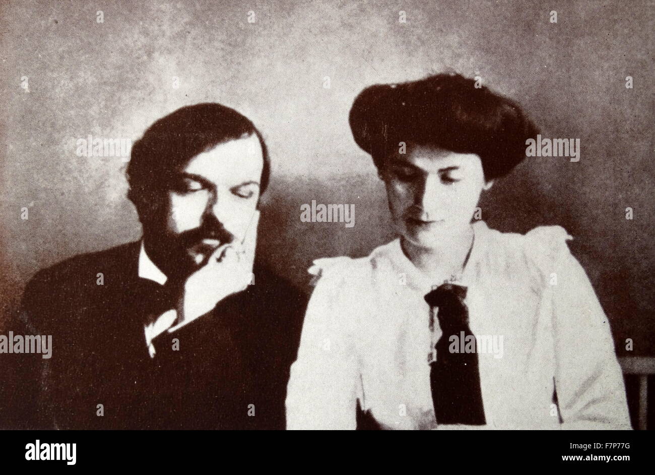 Claude Debussy, il compositore francese e la sua prima moglie, Rosalie Texier Foto Stock