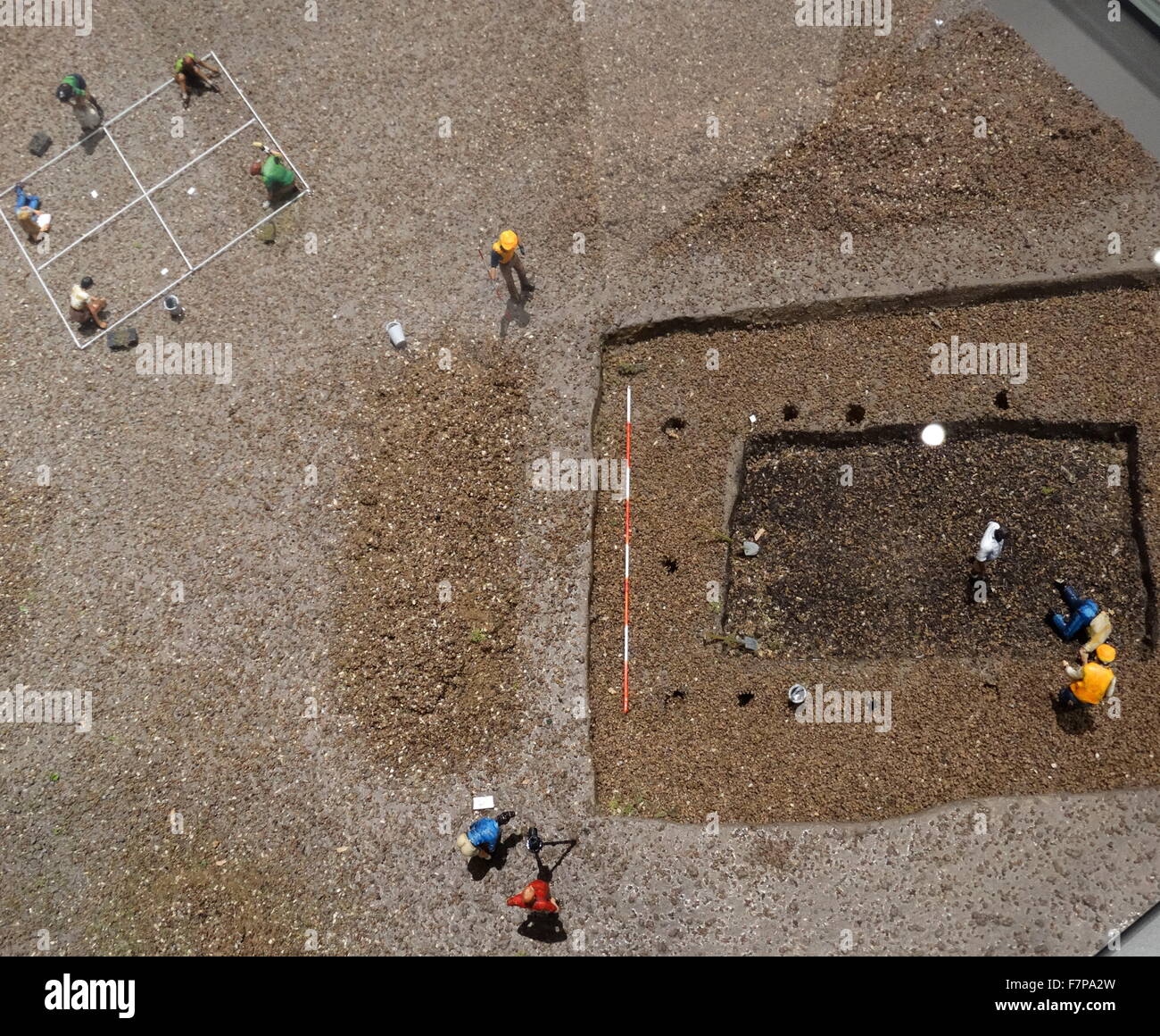 Modello di uno scavo archeologico 2015 Foto Stock