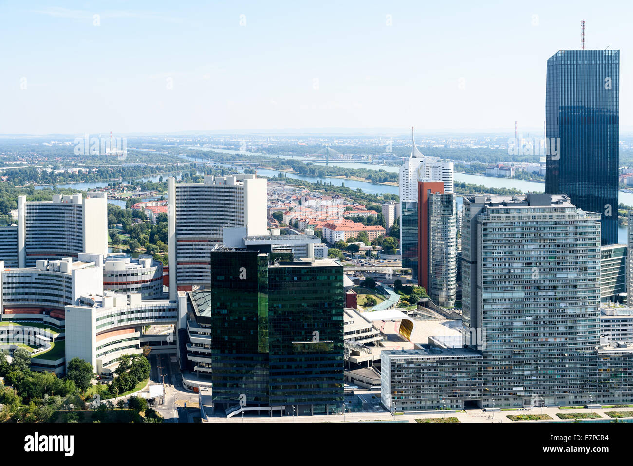 Vista aerea di Vienna dello skyline della città Foto Stock