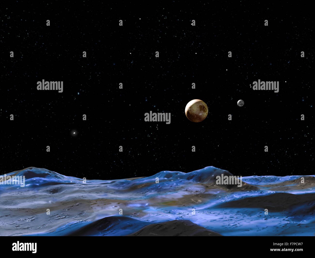 Artista della impronta del pianeta Plutone. Datata 2015 Foto Stock