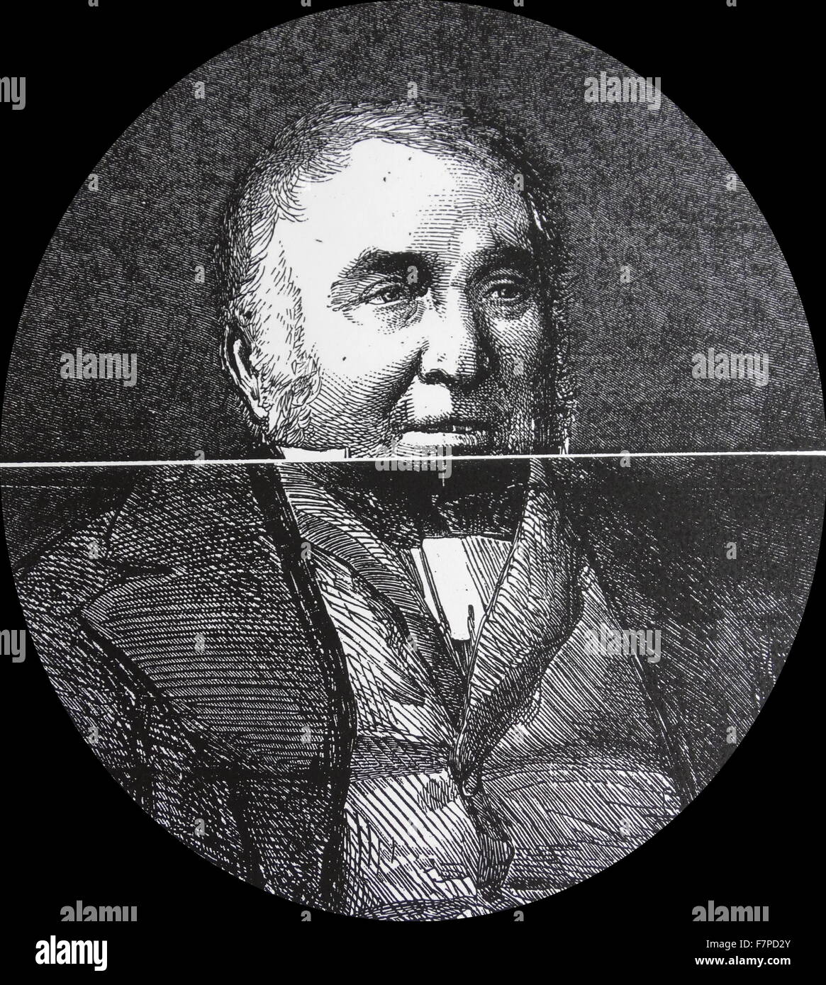 Charles Napier (1786 - 1860) British comandante navale al momento egli ha fissato per la Crimea nel comando del Baltico Flet. Xilografia incisione datata c1854. Foto Stock