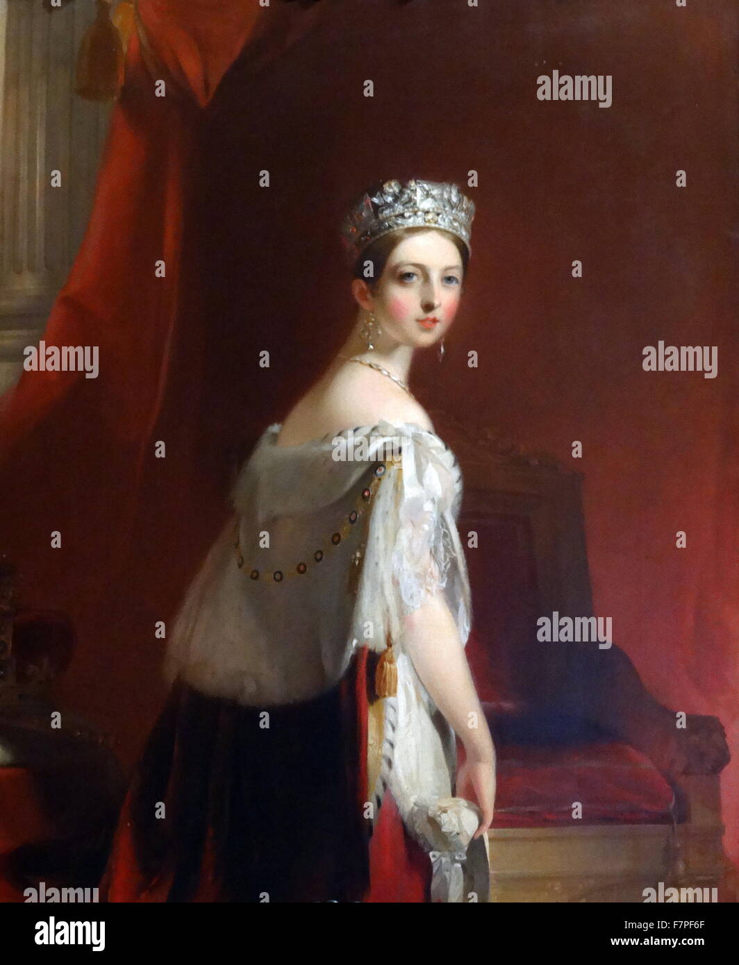 Ritratto della Regina Victoria (1819-1901) da Thomas Sully (1783-1872) American ritratto pittore. Datata 1850 Foto Stock