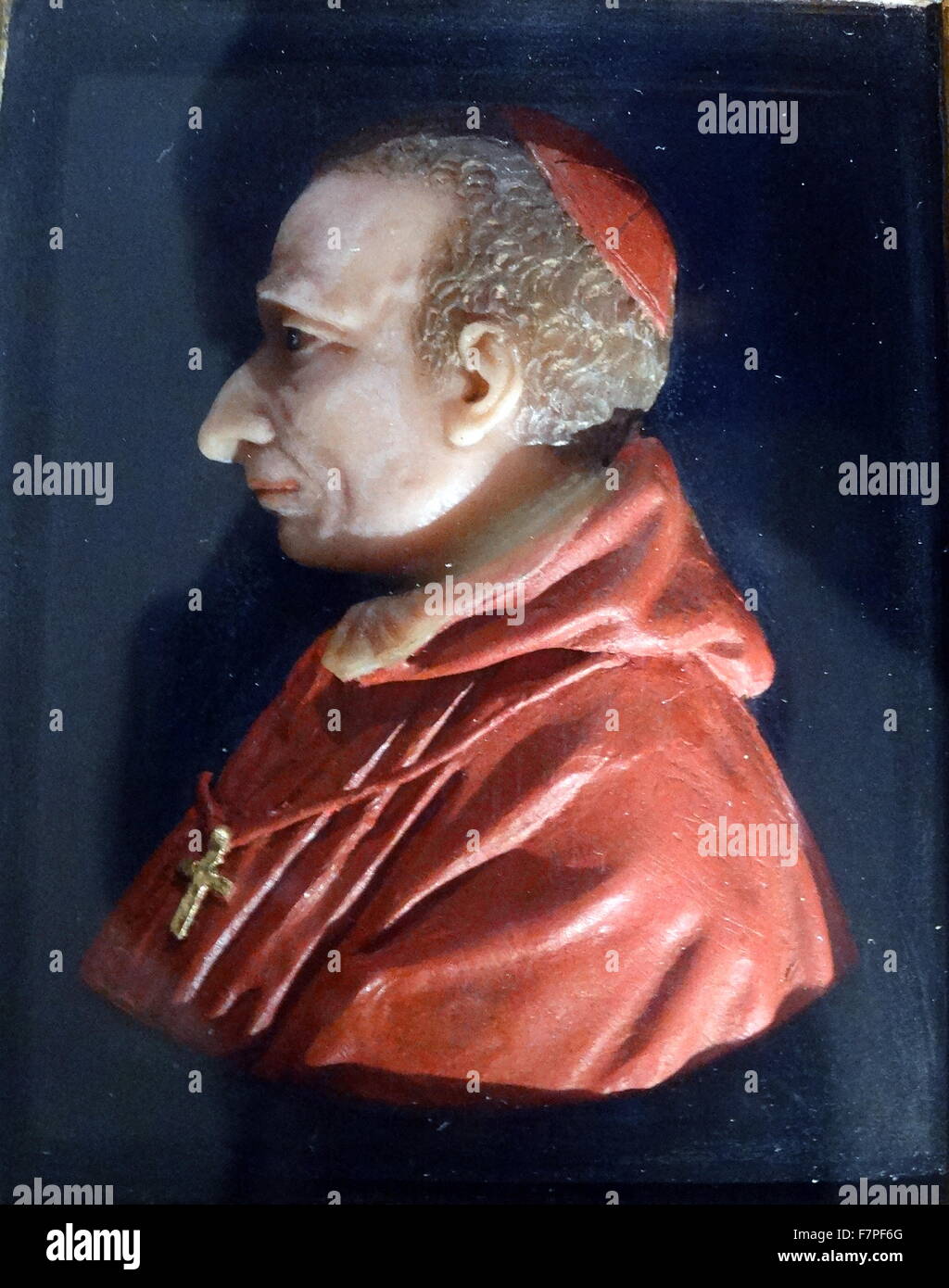 Ritratto di San Carlo Borromeo (1538-1584) un Cardinale che era arcivescovo di Milano. Datata XVI Secolo Foto Stock