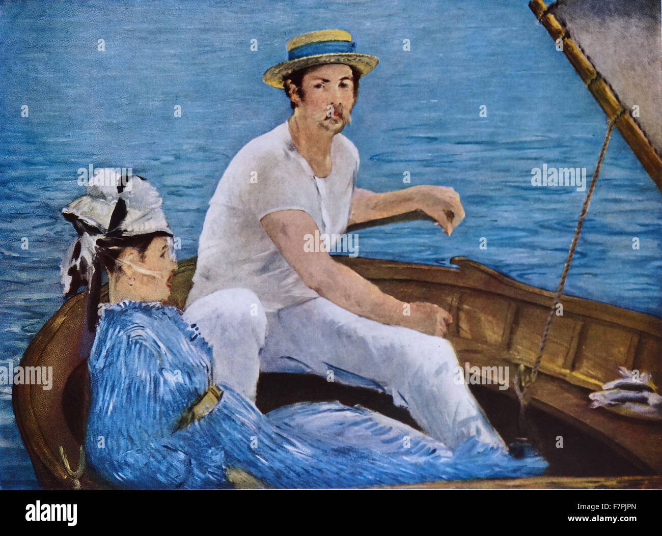 Pittura intitolata 'In barca" da Édouard Manet (1832-1883), pittore francese. Datata 1874 Foto Stock