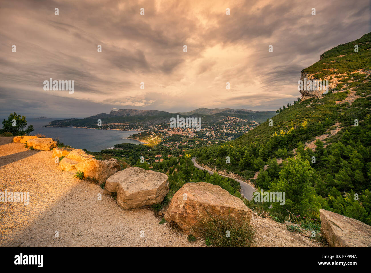 Route des Cretes, rocce, Cassis , Côte d Azur Francia, Foto Stock