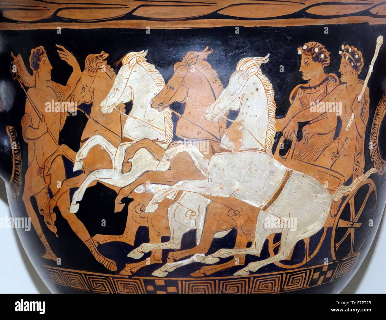 La miscelazione-ciotola (Crater), Rosso-figura tecnica da Atene, Grecia. Datata 400 BC Foto Stock