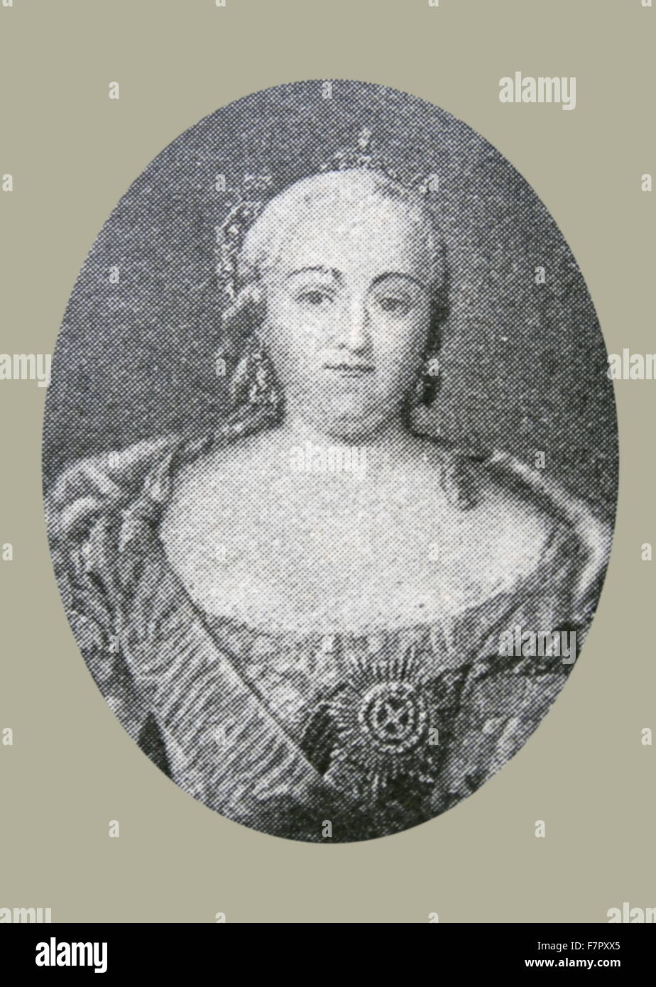 Elizaveta Petrovna (?????????? (??????????????????) (1709 - 1762), noto anche come Elisabetta, imperatrice di Russia dal 1741 fino alla sua morte. Lei ha portato il paese in due grandi conflitti europei del suo tempo: la guerra di successione austriaca (1740-48) e sette anni di guerra (1756-63). Foto Stock