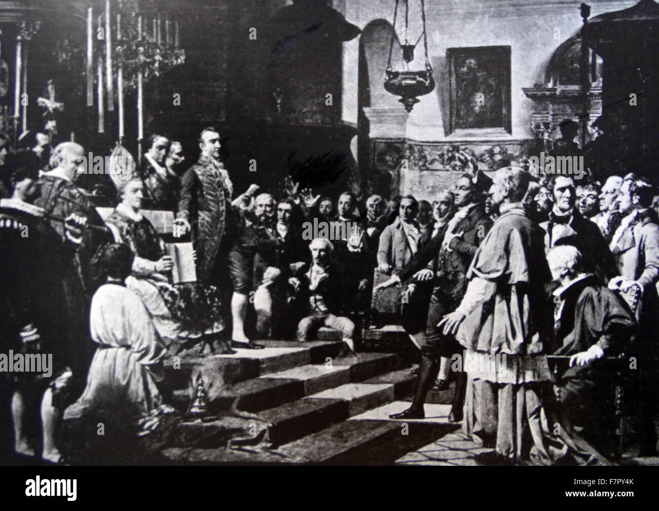 La Costituzione spagnola, istituito il 19 marzo 1812 dall'Cádiz Cortes, Spagna la prima nazionale assemblea sovrana. Foto Stock