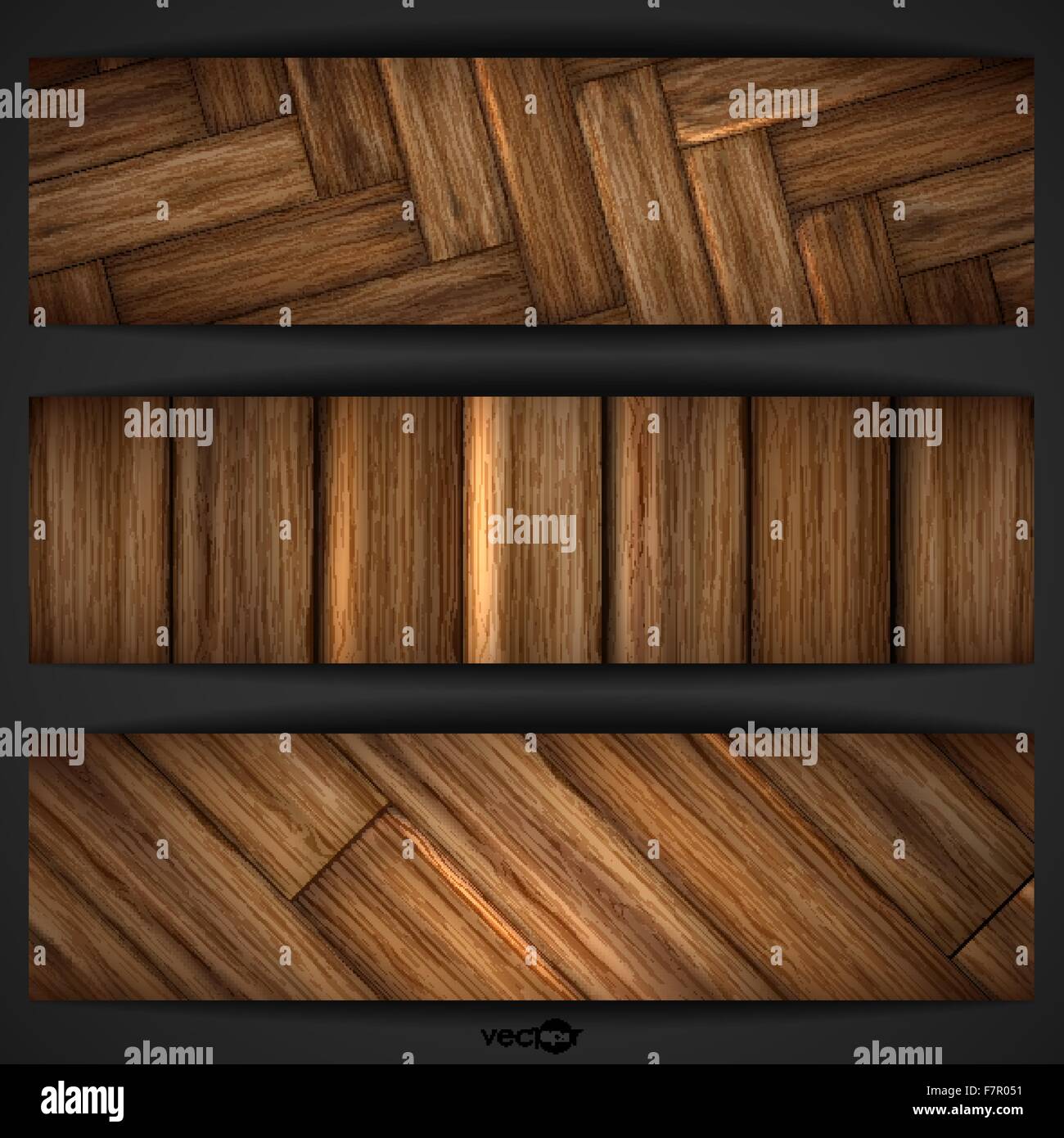 Texture in legno Banner. Illustrazione Vettoriale