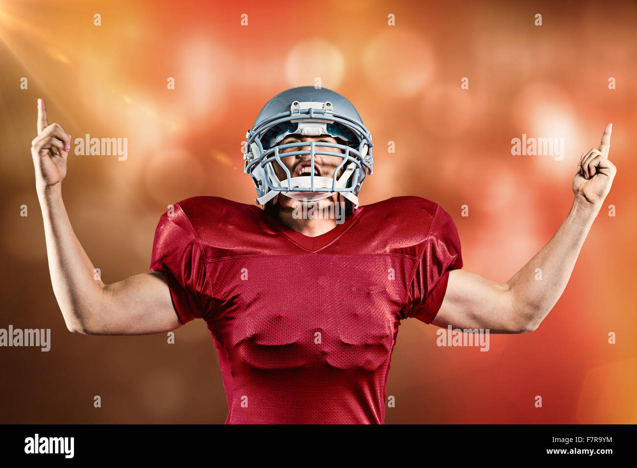 Immagine composita del giocatore di football americano il tifo Foto Stock
