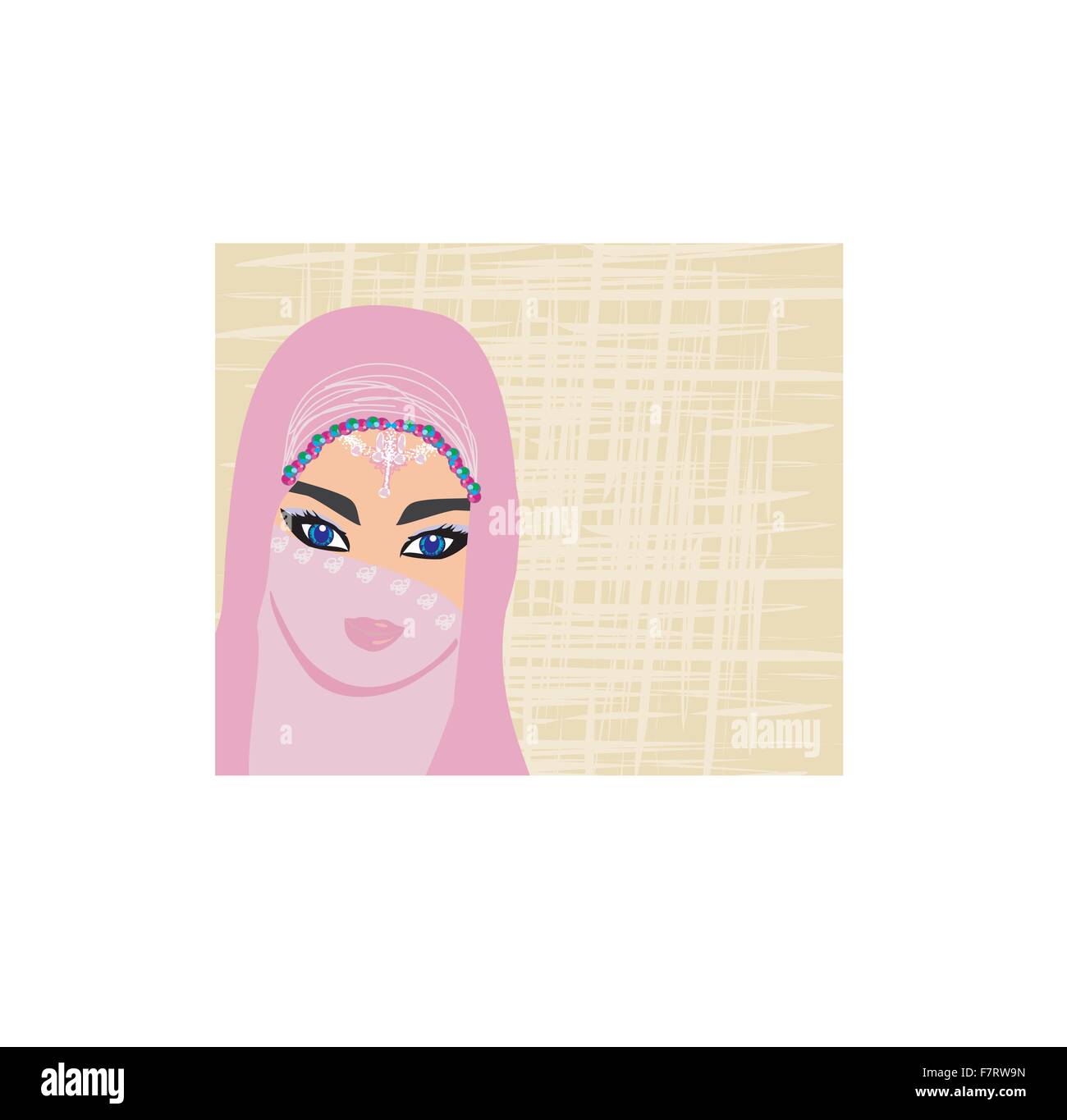 La donna araba ritratto Illustrazione Vettoriale
