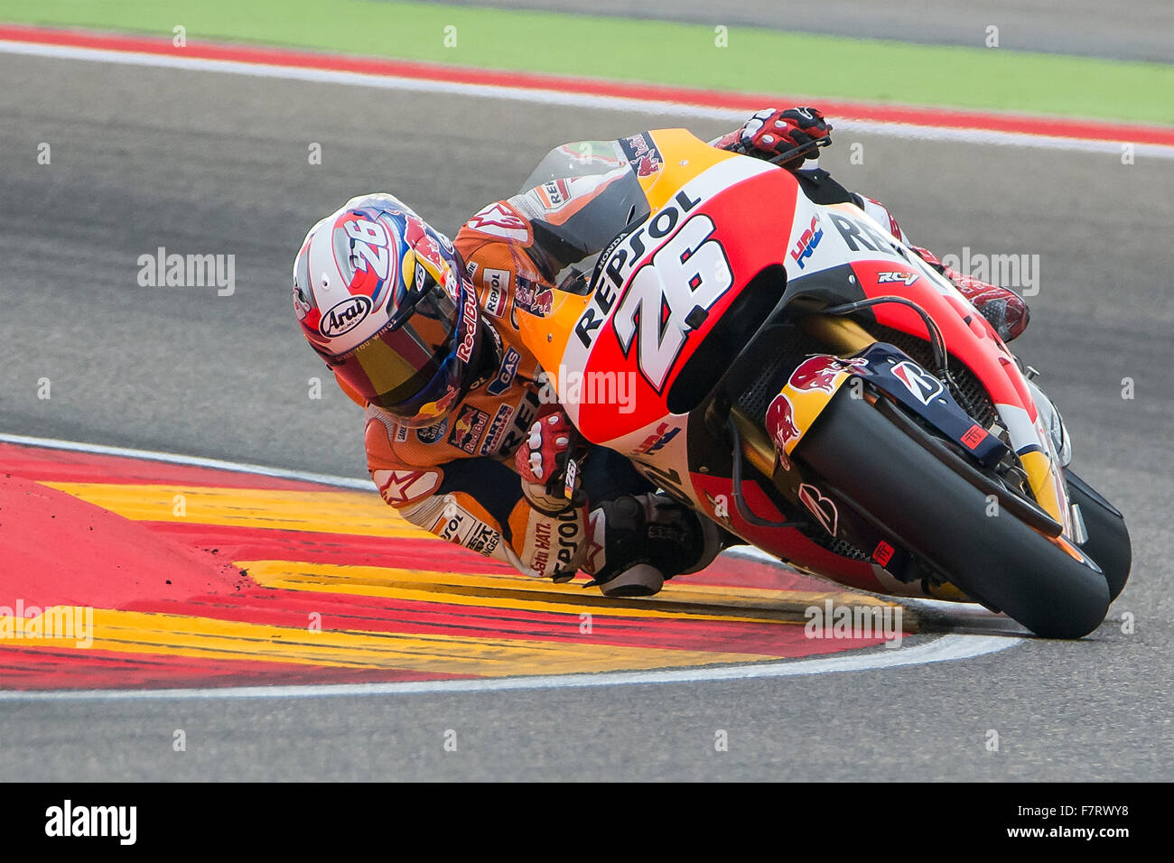 Dani Pedrosa. Il team Repsol Honda. Grand Prix Movistar di Aragona della MotoGP. Aragona, Spagna. Il 27 settembre 2015 Foto Stock