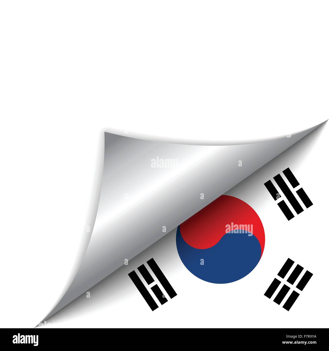 Corea del Sud Paese bandiera girando le pagine Illustrazione Vettoriale