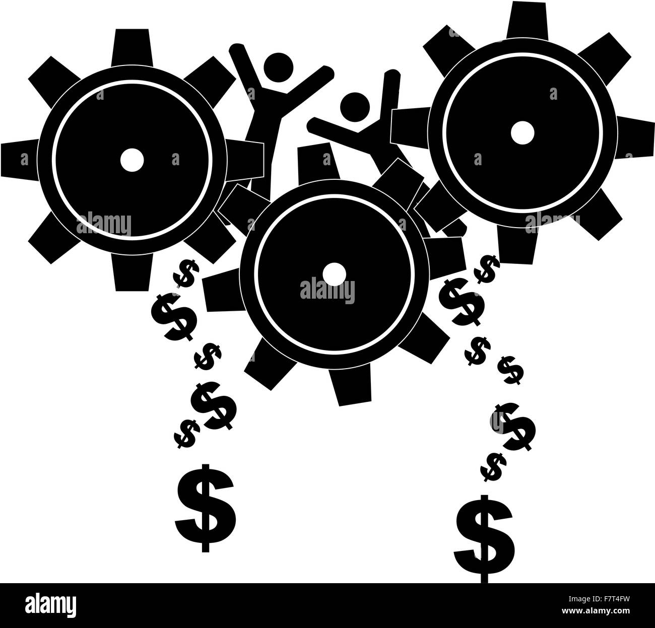 Lavoratori di macinazione Illustrazione Vettoriale