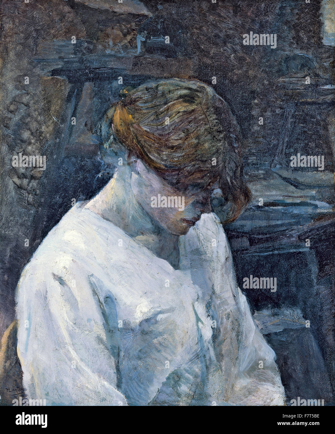 Henri de Toulouse-Lautrec - La Rousse in una camicetta bianca Foto Stock